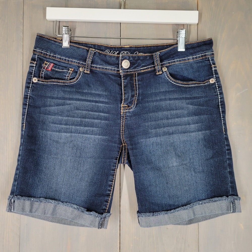 U.S. Polo Assn Denim Bermuda Shorts Womens 12 Blue Raw Hem Dark